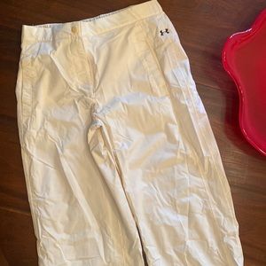 Under Armour - white jogger/ windbreaker pants. Size Small
